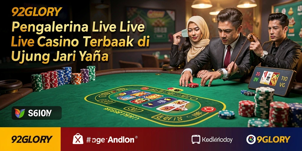 Tampilan gameplay Live Casino yang mengasyikkan di 92GLORY.