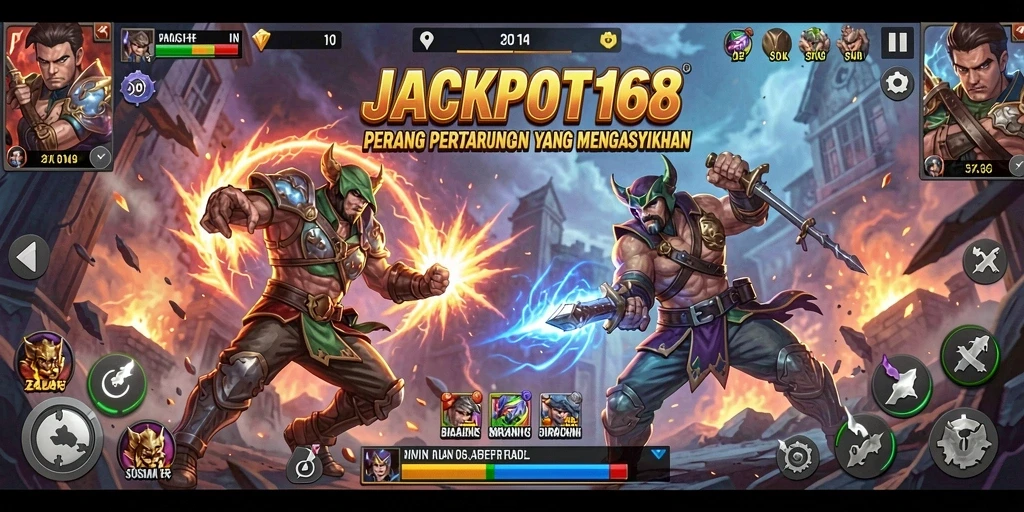Tampilan aksi pertarungan mendebarkan di JACKPOT168.