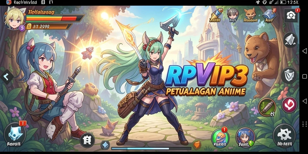 Screenshot gameplay RPVIP3 yang menampilkan aksi seru karakter Anime.